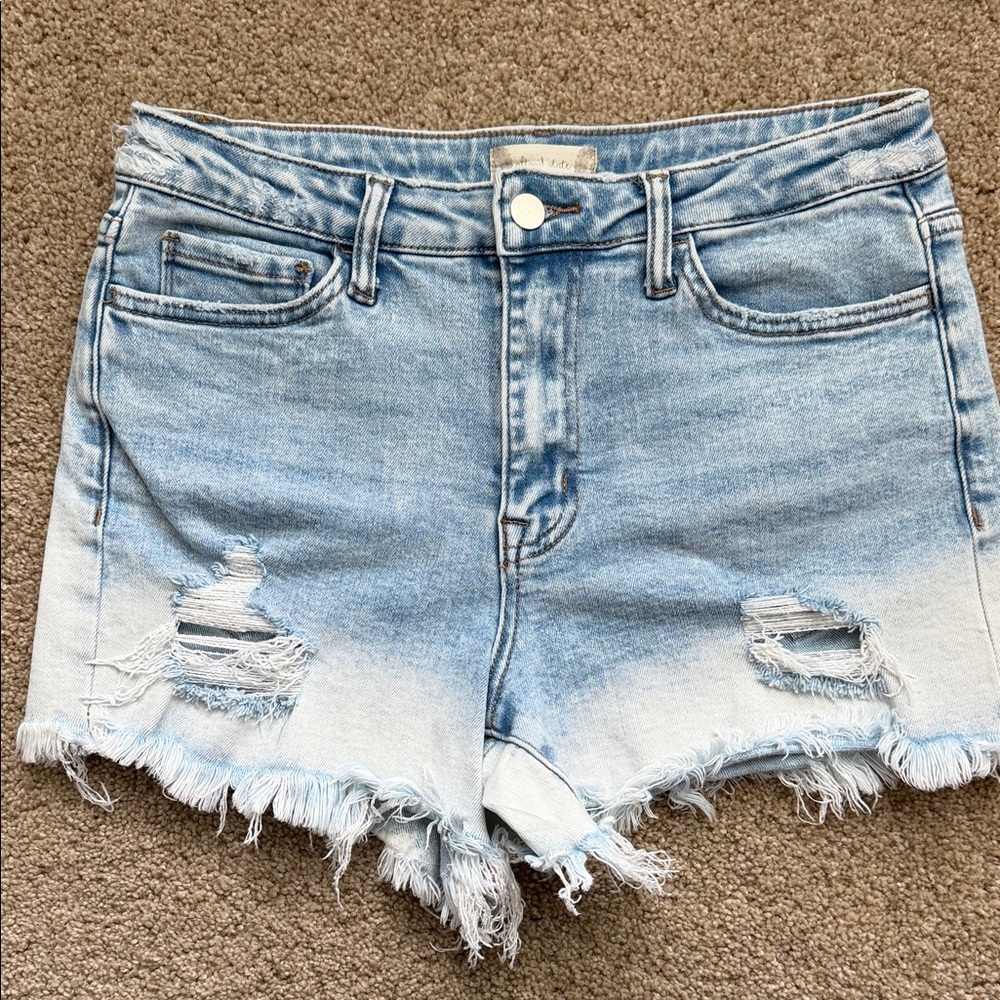 Altar'd State Light Blue Distressed Denim Cutoff Shorts